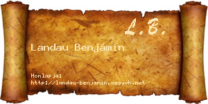 Landau Benjámin névjegykártya